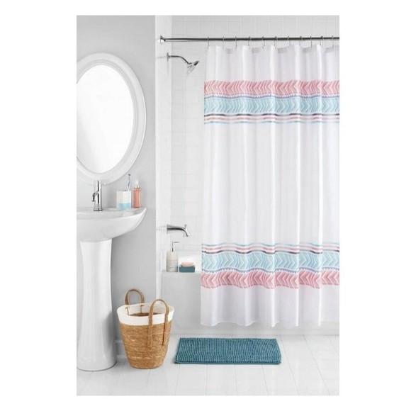 17-Piece Boho Border Polyester/Ceramic Bathroom Accessory Set, Multico - Picture 3 of 11